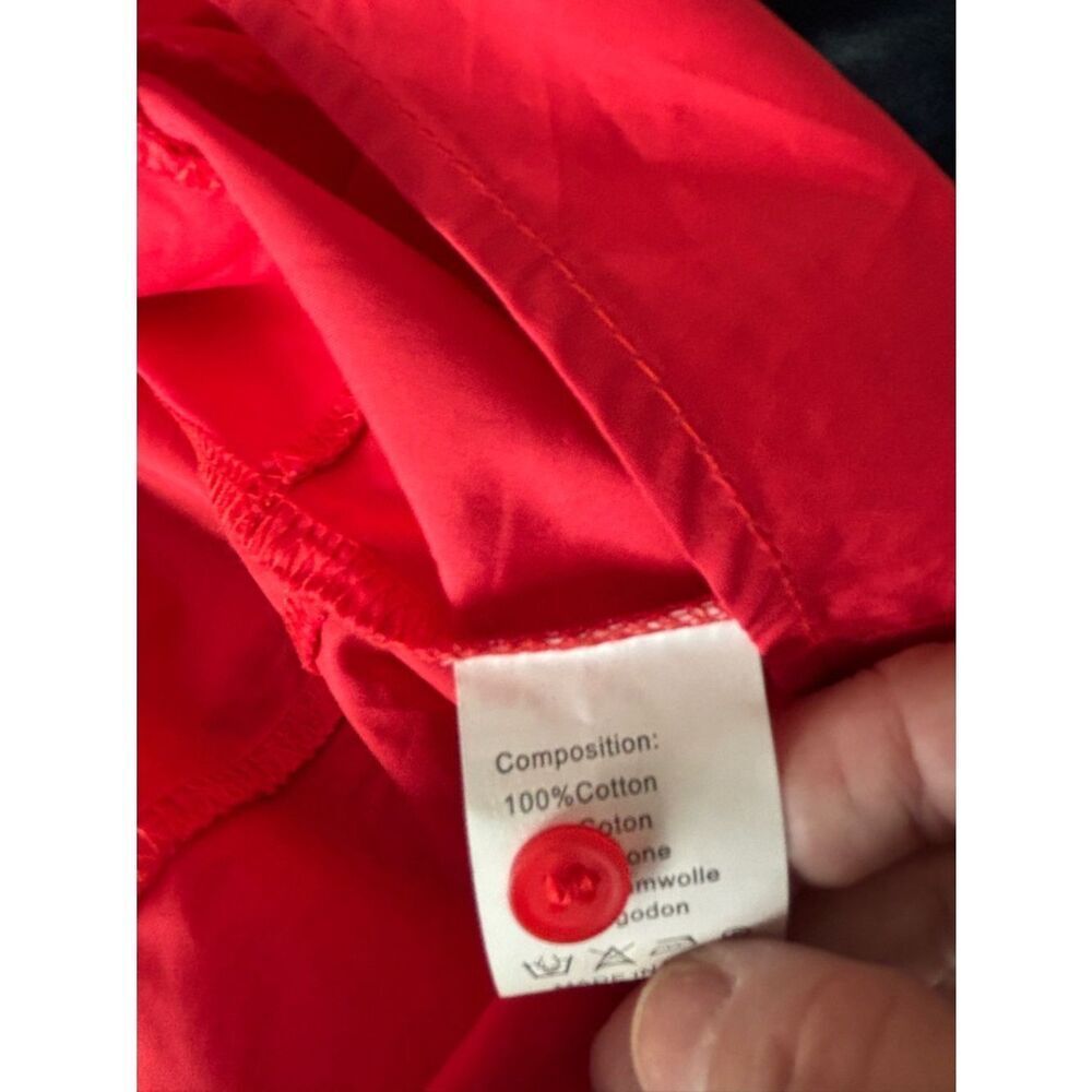 NWT SensUniq Paris Tomato Red Button-Front Dress - Picture 5 of 5
